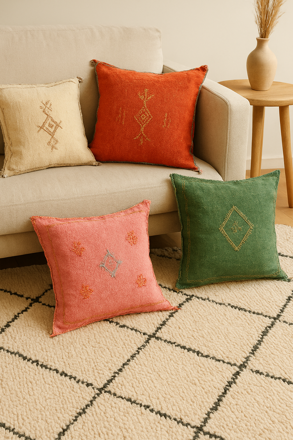 Cojín Sabra | Elegancia Artesanal para una Decoración Única